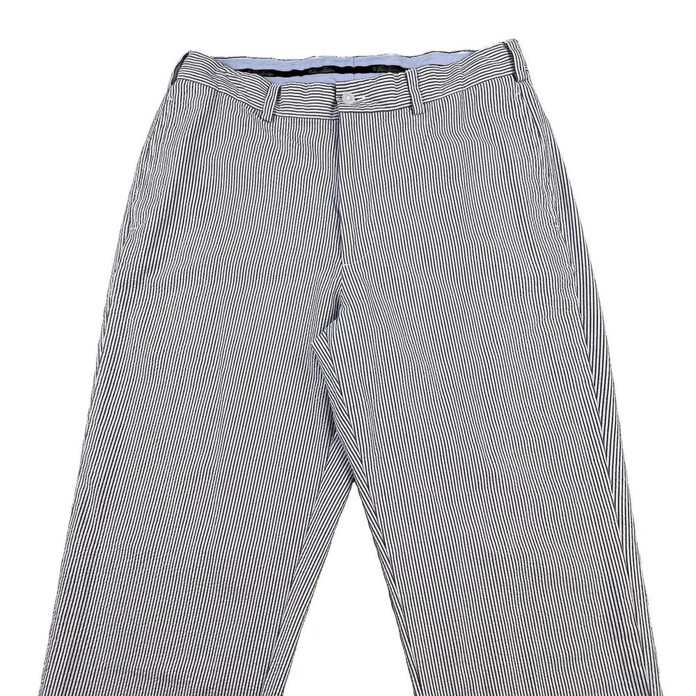 Brooks Brothers Seersucker Pants Mens 34x28 Blue Stripe Cotton Chino Hudson Fit